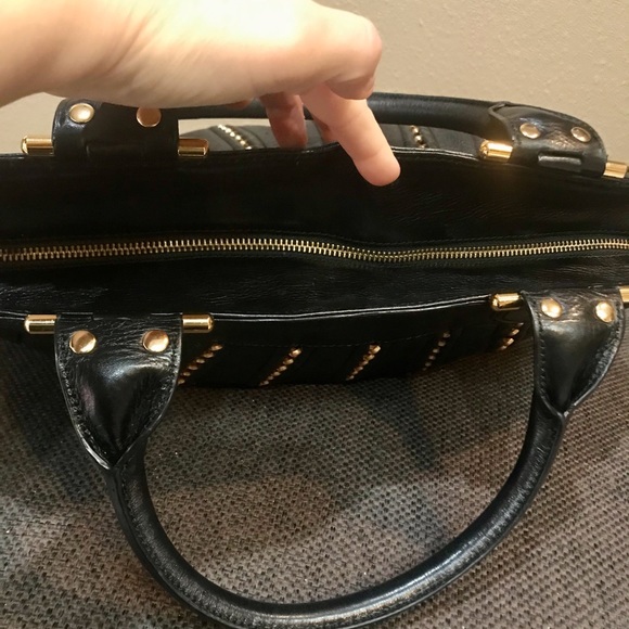 MAXX New York beaded leather bag. HUGE edgy tote - Picture 11 of 14